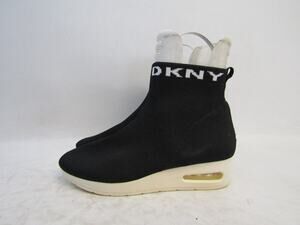 DKNY Womens Size 8 M Black Wedge Ankle Fashion Boots Bootie